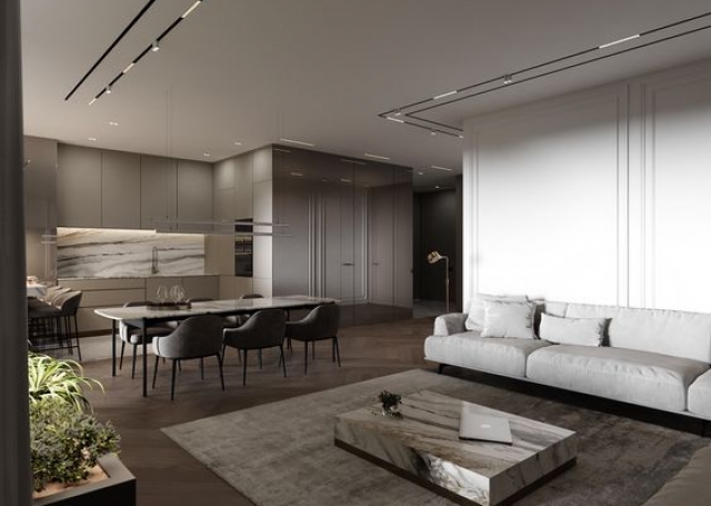 THIẾT KẾ NỘI THẤT PHÒNG KHÁCH TỐI GIẢN